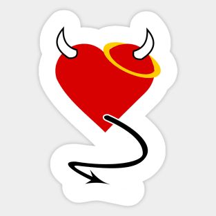 Evil Love Heart 02 White Sticker